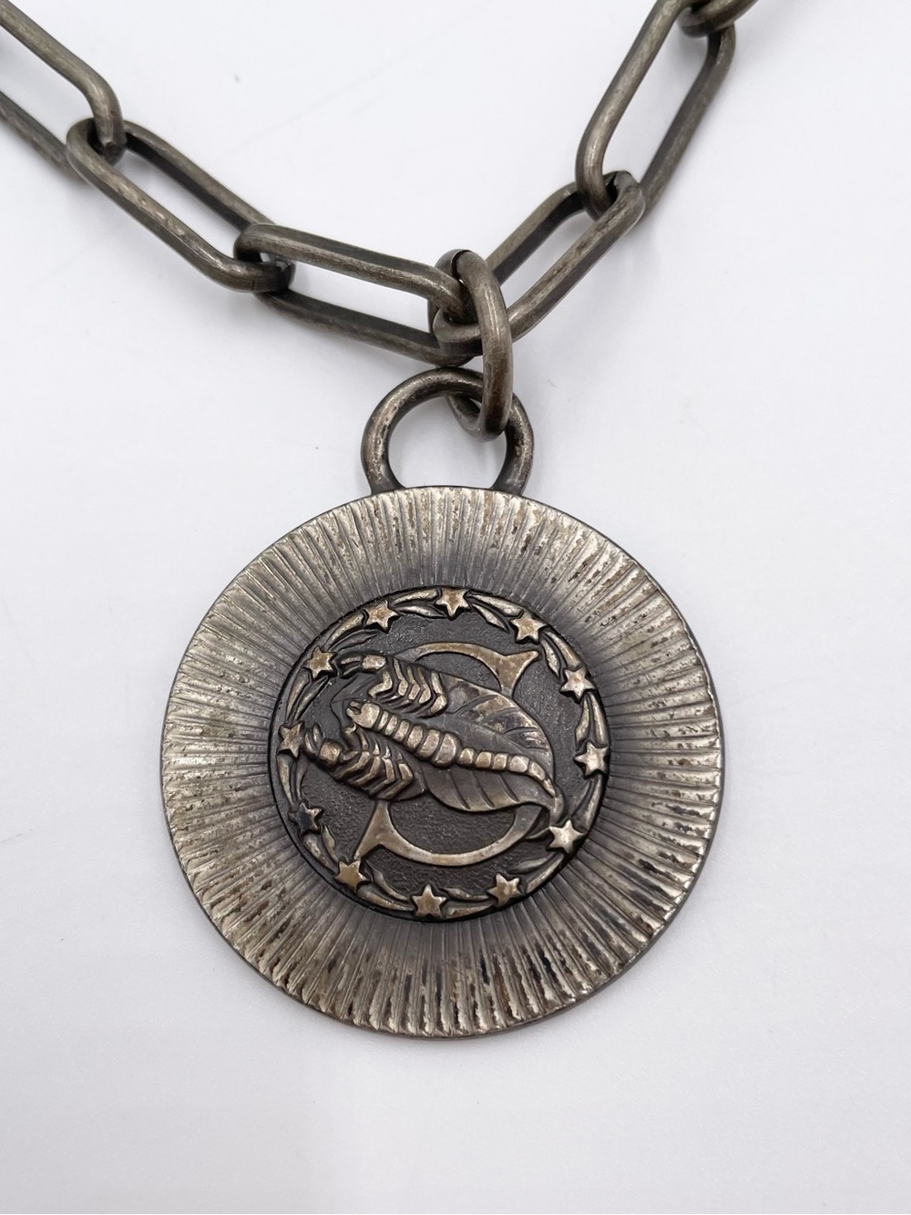 Vintage 70s Sarah Coventry Sun Signs Scorpio Zodiac Pendant Necklace Celestial